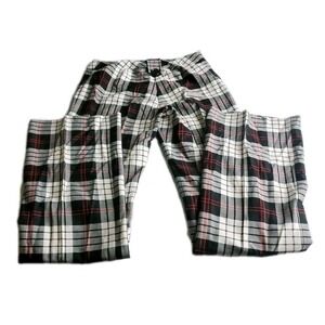 Sinequanone Women's Y2K Pants Plaid Red Black & White 28W34L Punk Goth